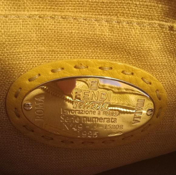 Fendi Selleria Leather Satchel Yellow - Picture 7 of 9